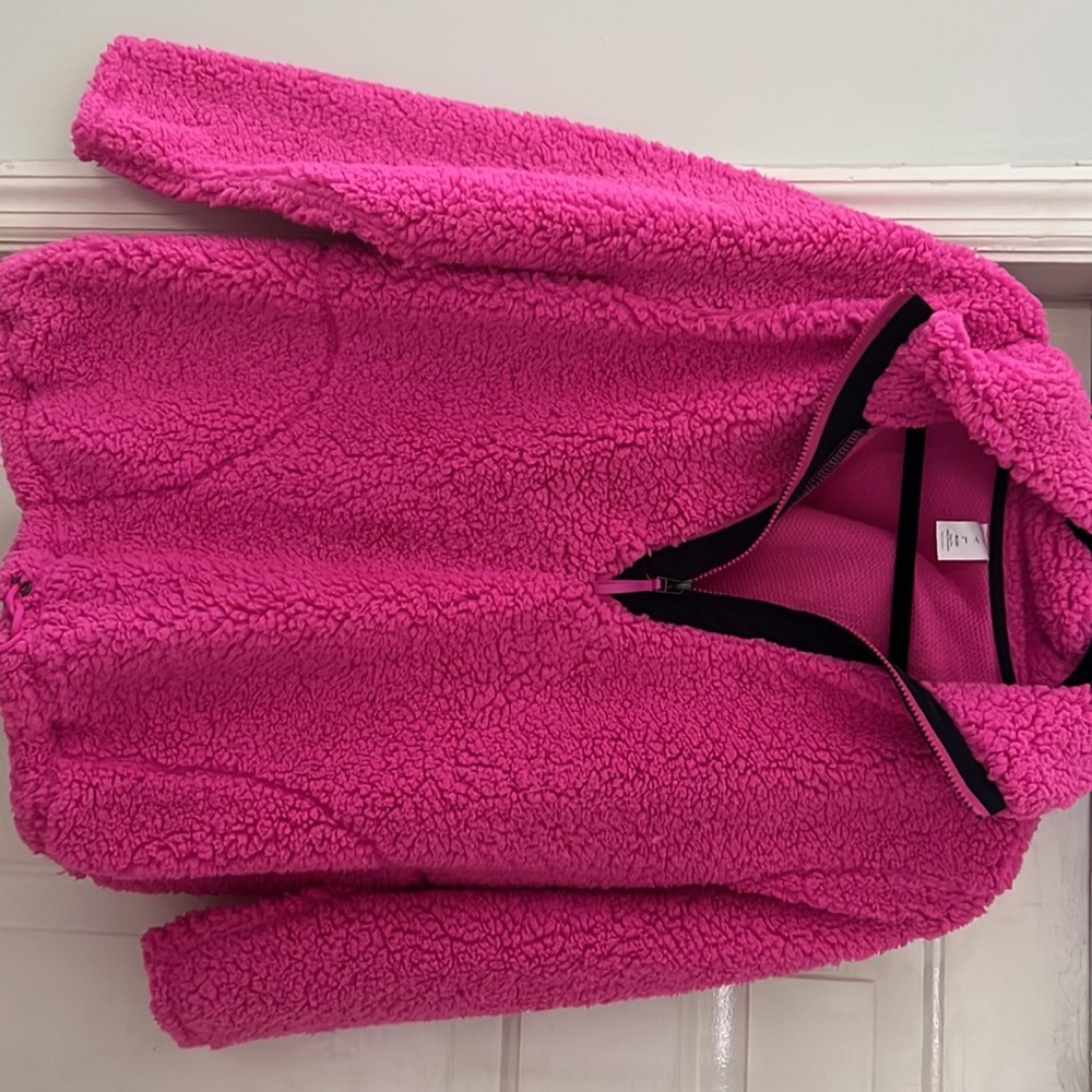 LANE BRYANT LIVI Half-Zip faux fur Pullover pink (18/20) EXCELLENT condition!